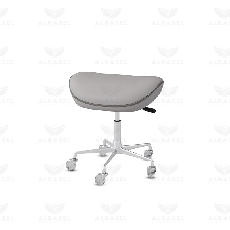 Professional Grey Pedicure Stool with Swivel & Adjustable Height – Salon & Spa Chair - Salon Spa Swivel Chair Saudi Arabia - Salon Spa Stool Qatar - Al Basel Cosmetics - UAE