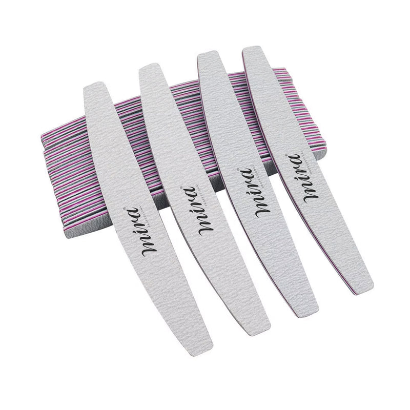 Professional Nail File Half Moon 709 Pink for Nail Art Design Mira 25pcs Pack