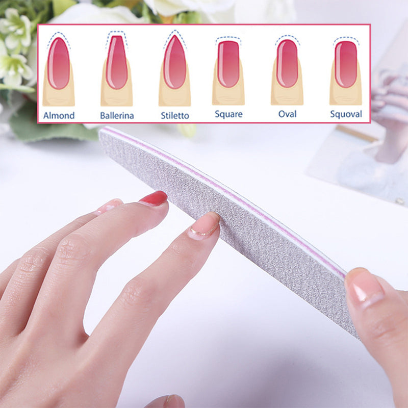 Professional Nail File Half Moon 709 Pink for Nail Art Design Mira 25pcs Pack