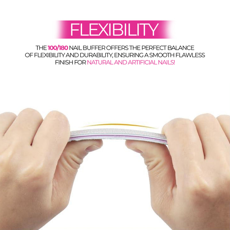 Professional Nail File Half Moon 709 Pink for Nail Art Design Mira 25pcs Pack