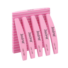 Professional Nail File Half Moon Sponge 703 Pink for Nail Art Design Mira 10 Pieces