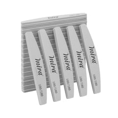 Professional Nail File Half Moon Sponge 706 Gray for Nail Art Design Mira 10 Pieces