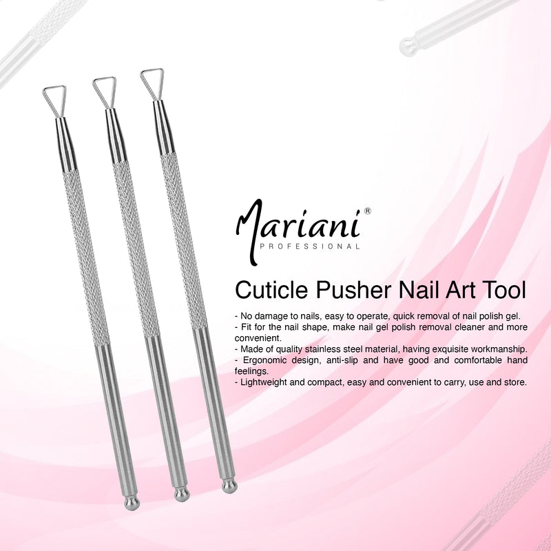 Professional Stainless Steel Cuticle Nails Pusher Mariani 725 3 Pcs