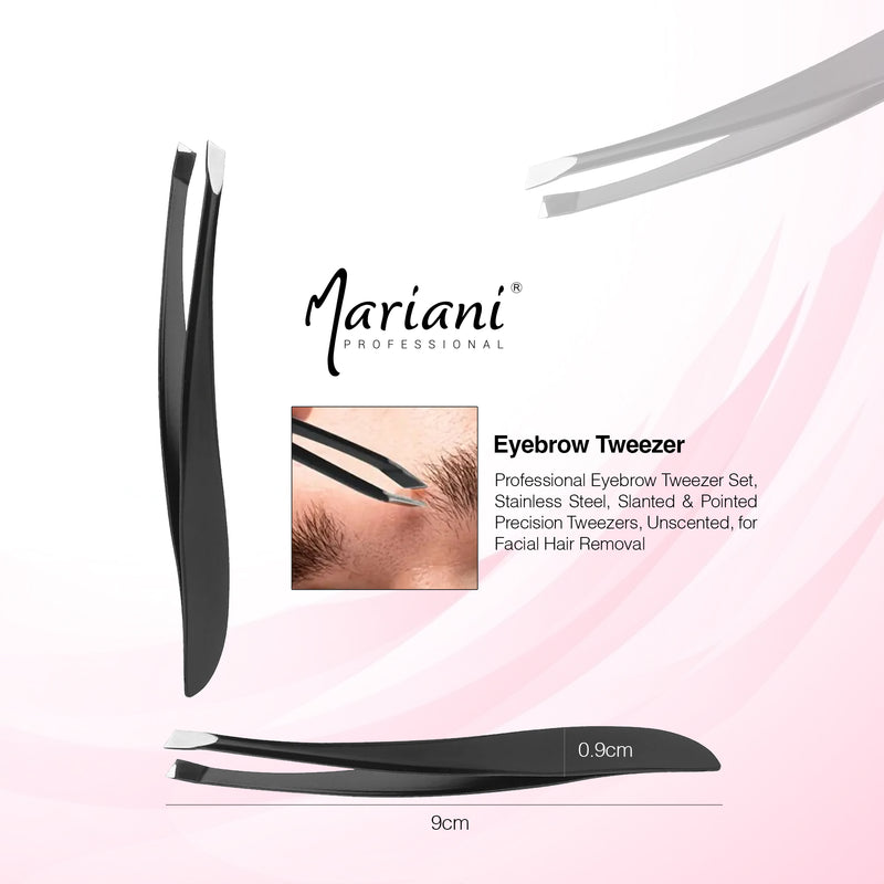 Professional Stainless Steel Tweezers for Eyebrows Mariani 726 2 Pcs