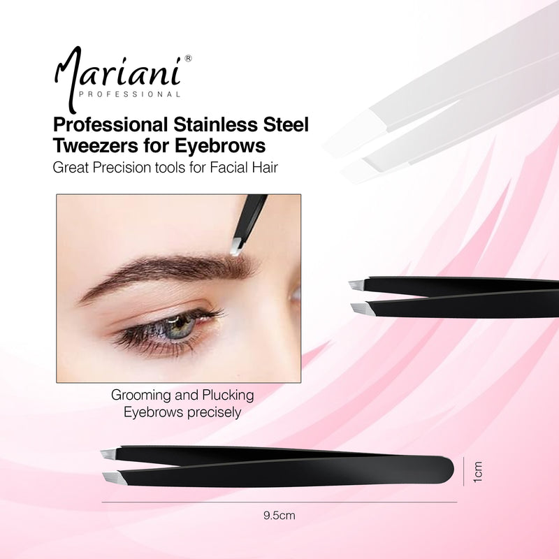Professional Stainless Steel Tweezers for Eyebrows Mariani 727 2 Pcs