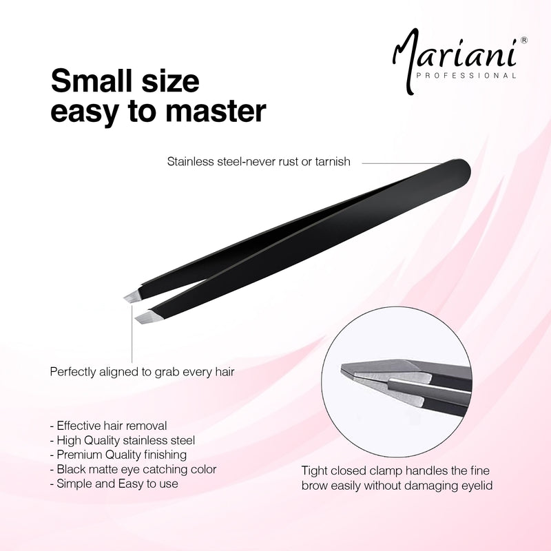 Professional Stainless Steel Tweezers for Eyebrows Mariani 727 2 Pcs