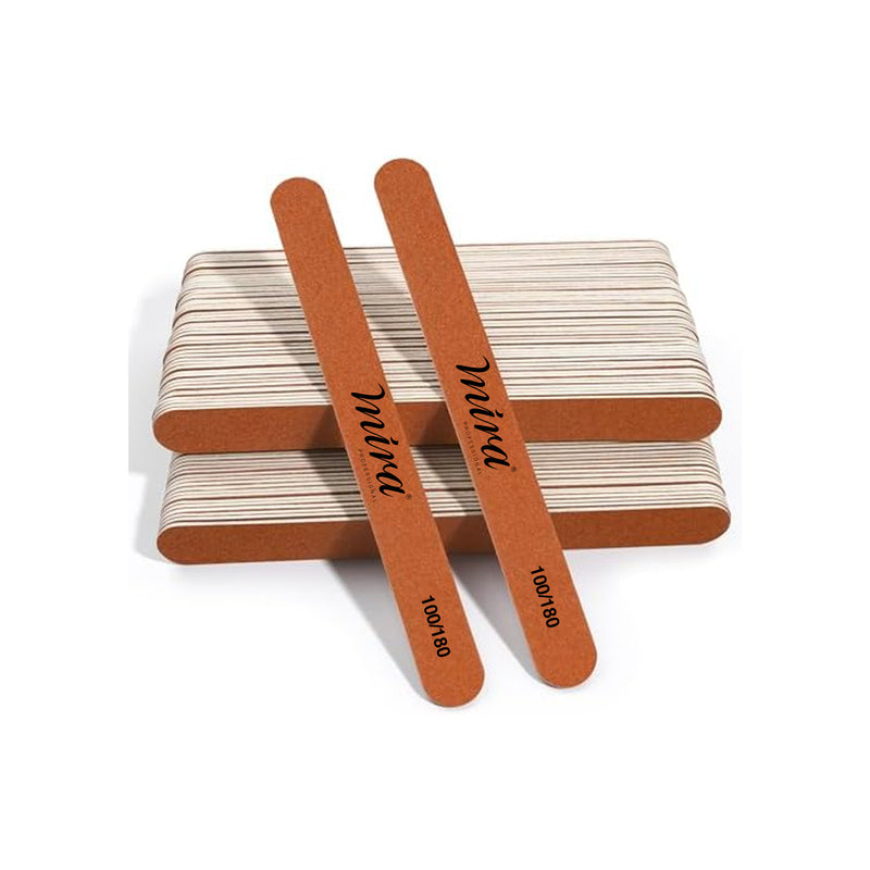 Professional Wooden Straight Nail File 50Pcs Mira 713