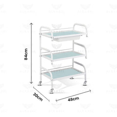 Glass Trolley Cart - White - salon trolley - salon display stand - salon roduct organizer - al basel cometics