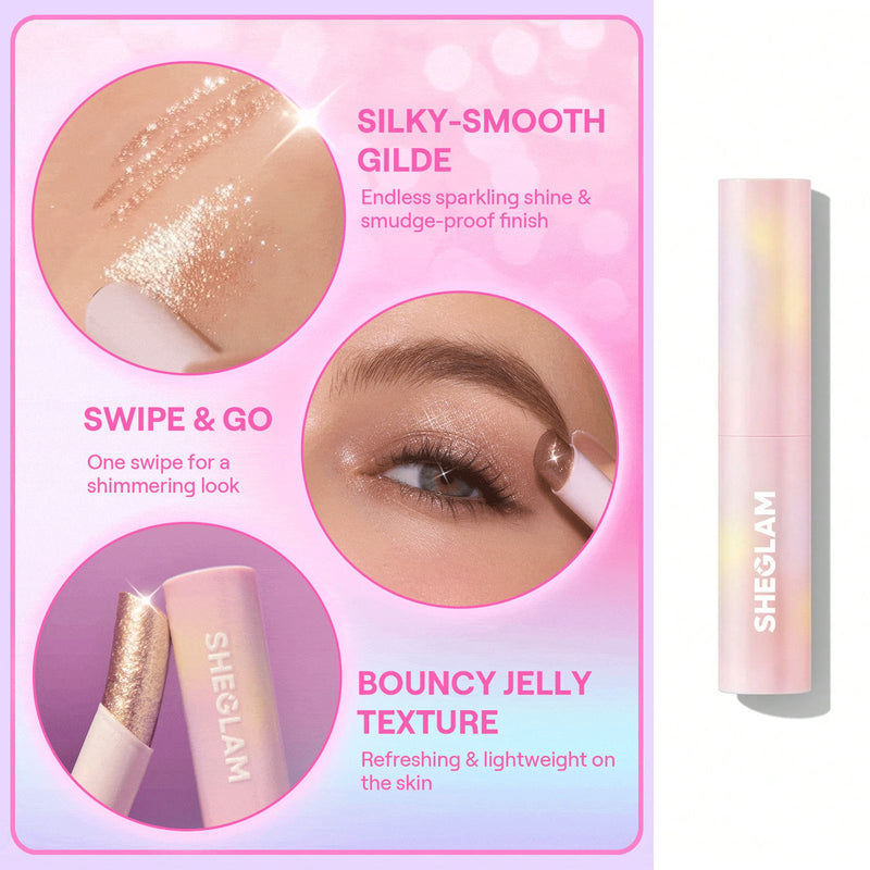 SHEGLAM Crystal Jelly Glaze Stick Champagne Gleam | Glimmering Gold Tint – Al Basel UAE - lip tint - blush tint for makeup - Al Basel Cosmetics