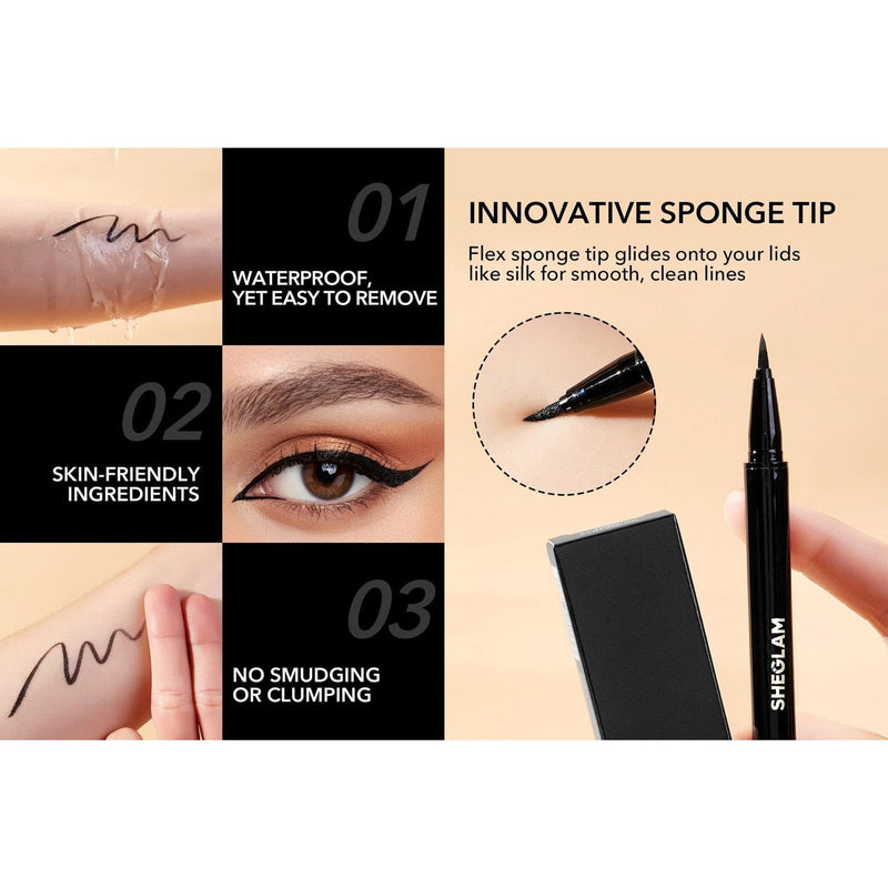SHEGLAM Now Streaming Waterproof Eyeliner | Eye Affinity Liquid Liner UAE - Long-lasting waterproof eyeliner - Smudge-proof eyeliner - Waterproof Eyeliner - Al Basel Cosmetics - UAE