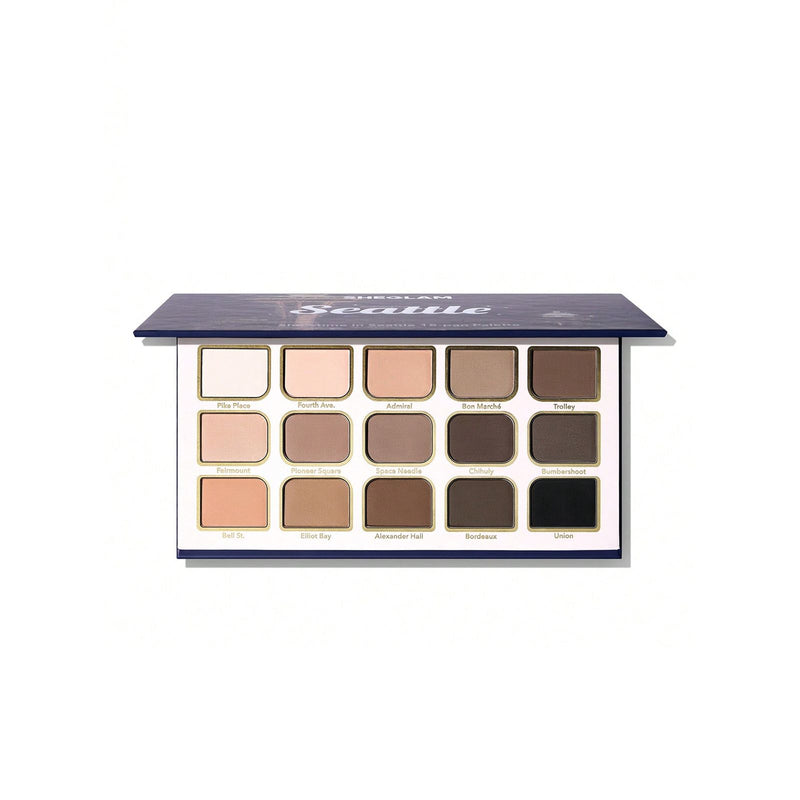 SHEGLAM Showtime In Seattle eyeshadow palette Al Basel Cosmetics - neutral matte eye palette 15 shades -smoky eye palette UAE - brown neutral eyeshadow palette - SHEGLAM UAE - Al Basel Cosmetics