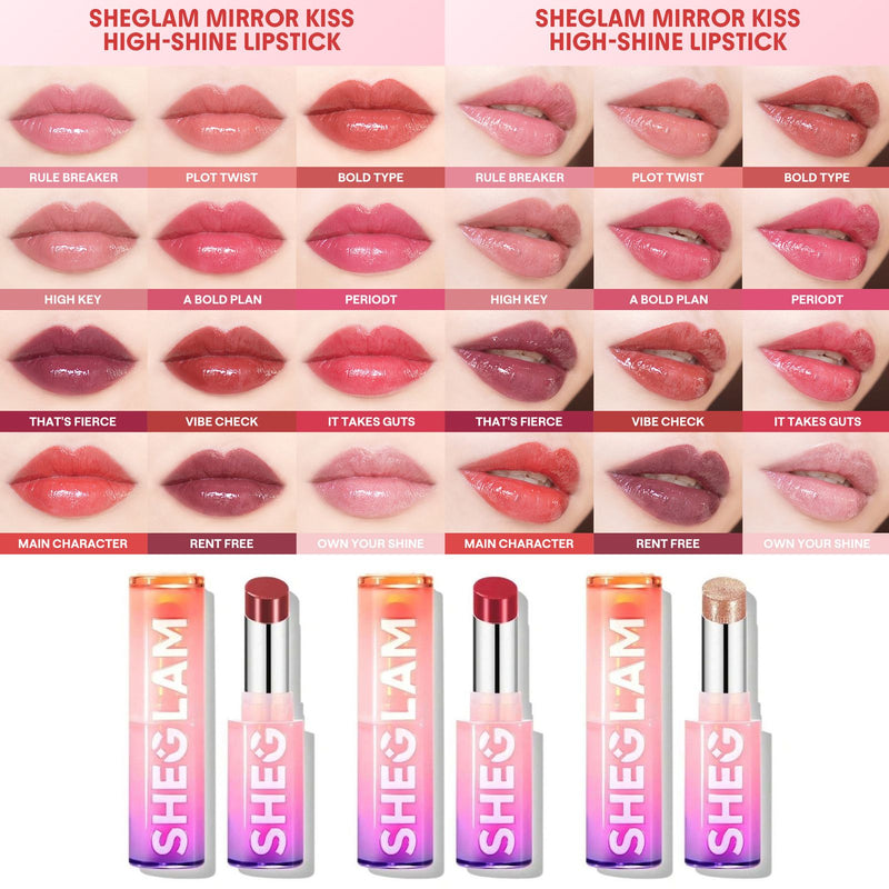 SHEGLAM Mirror Kiss High Shine Lipstick - Mirror shine lipstick - High shine lipstick for long lasting - Smooth lipstick in UAE - SHEGLAM UAE - Al Basel Cosmetics