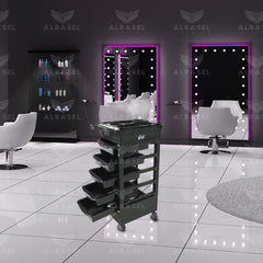 Salon Hairdresser Trolley Black - al basel cosmetics - salon trolley