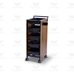 Salon Spa Product Organizing Trolley Wooden - al basel cosmetics