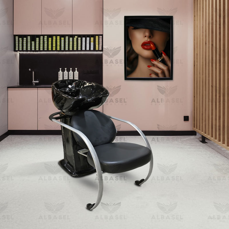 Salon Hair washing Spa Shampoo Chair Black - hair washing chair - al basel cosmetics