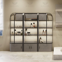 Salon & Spa Product Display Shelf Stand – Grey Color - Al Basel Cosmetics - UAE