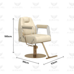 Luxury Cream & Gold Ladies Salon Spa Hair Styling Chair - salon chair - ladies chair - salon furniture uae - spa furniture - al basel cosmetics