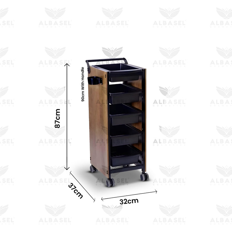 Salon Spa Product Organizing Trolley Wooden - al basel cosmetics