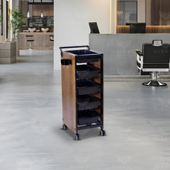 Salon Spa Product Organizing Trolley Wooden - al basel cosmetics