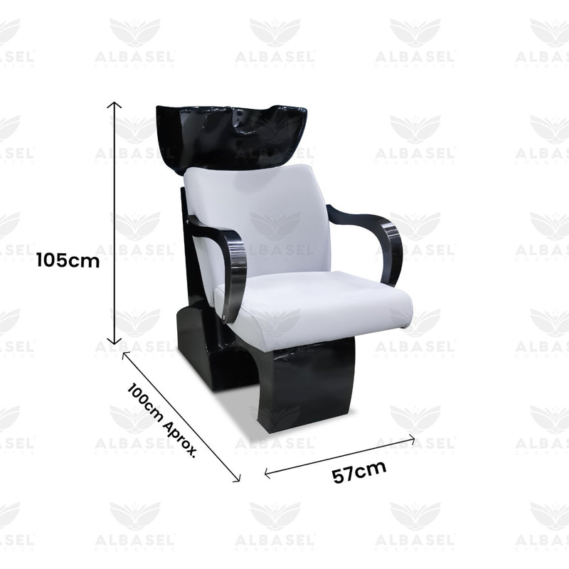 Black and Silver Hair Washing Shampoo Chair - al basel cosmetics