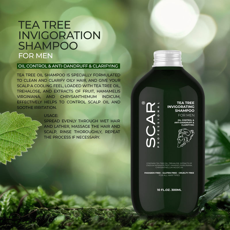 Tea Tree Invigorating Men Shampoo 300ml Scar - al basel cosmetics