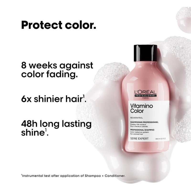Serie Expert Vitamino Color Pink Shampoo 300ml Loreal Professionel-loreal shampoo - al basel cosmetics