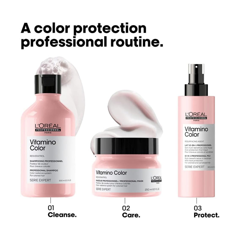 Serie Expert Vitamino Color Pink Shampoo 300ml Loreal Professionel-loreal shampoo - al basel cosmetics