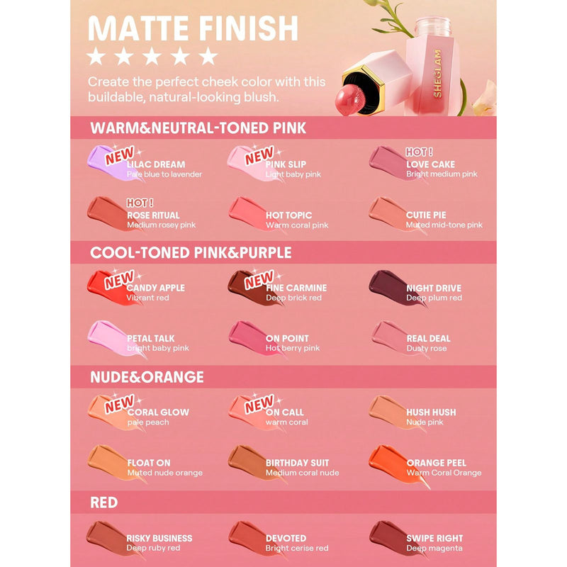 SHEGLAM Real Deal Color Bloom Liquid Blush - Long-Lasting Matte Blush UAE - Al Basel Cosmetics UAE - liquid blush