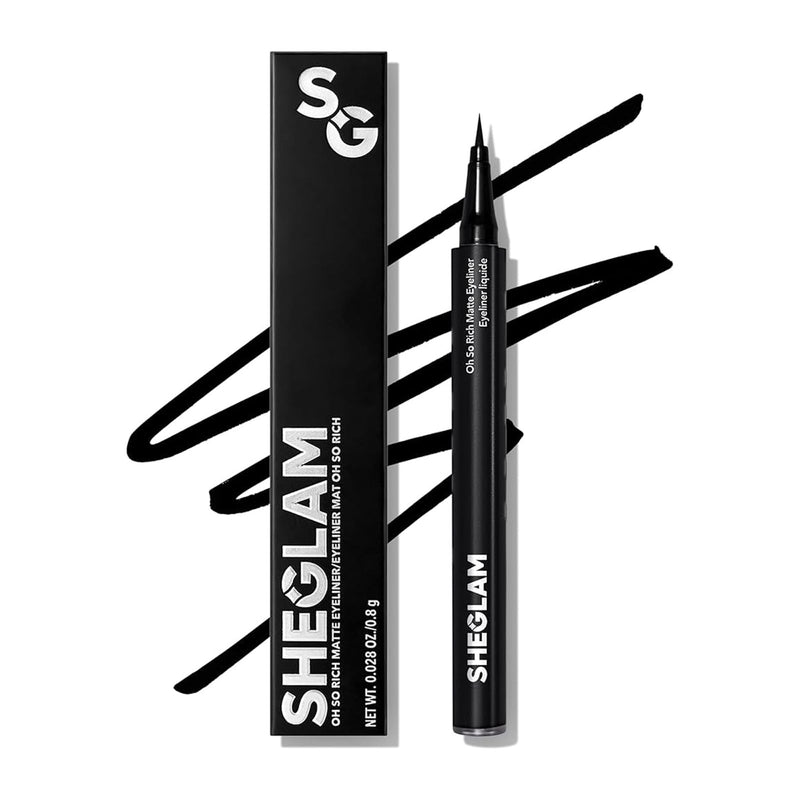 SHEGLAM Oh So Rich Matte Liquid Eyeliner - Long-Lasting Black Eyeliner UAE - matte black eyeliner - Waterproof eyeliner - Al Basel Cosmetics UAE