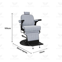 Silver and Black Barber Gents Salon Chair - salon chair - al basel cosmetics