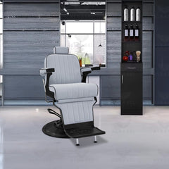 Silver and Black Barber Gents Salon Chair - salon chair - al basel cosmetics