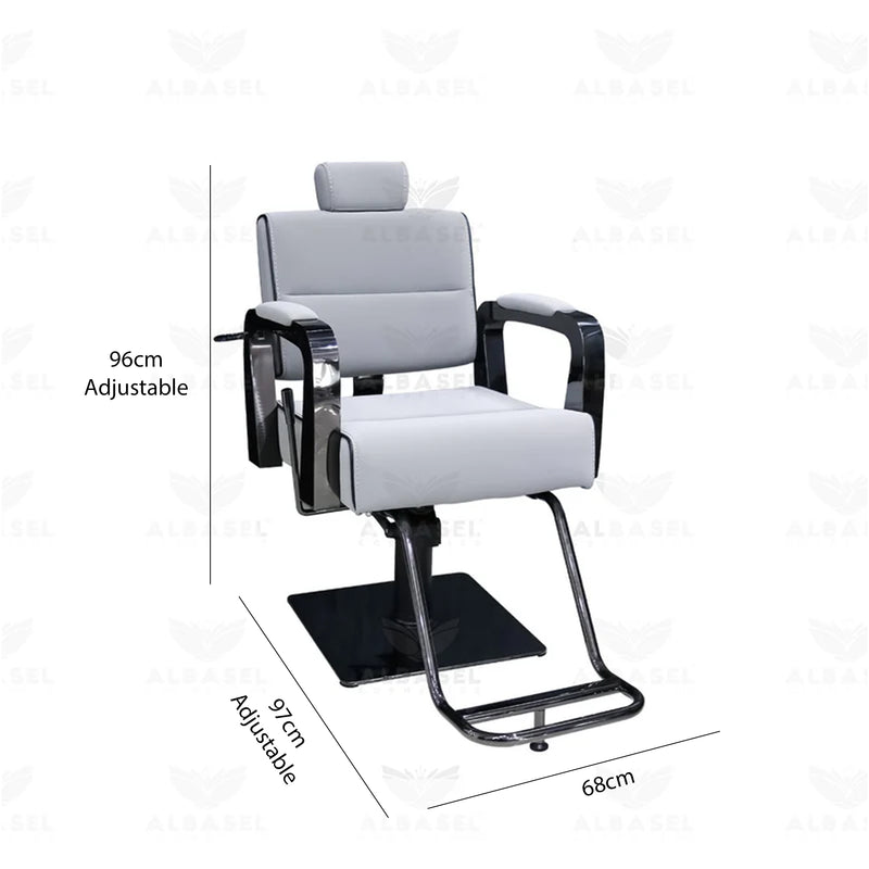 Silver and Black Ladies Salon Chair with Hydraulic