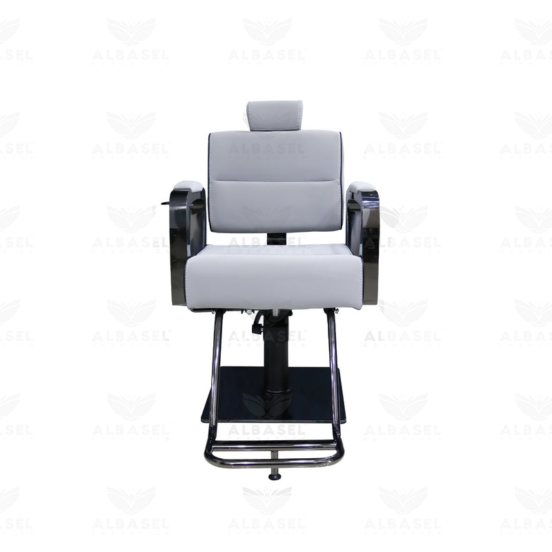 Silver and Black Ladies Salon Chair with Hydraulic - ladies chair - salon chair - al basel cosmetics