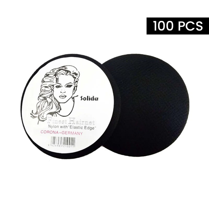Solida Professional Hair Net Black- Pack of 100 Pieces- hair net- hair cover- hair styling accessories- al basel UAE