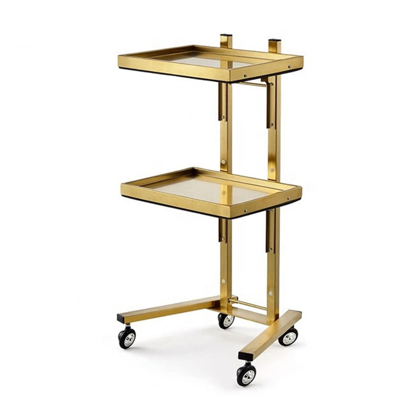 Modern Salon Serving Trolley for Beauty Professionals – Golden Finish - salon trolley Oman - Beauty salon serving trolley Saudi Arabia - Golden trolley Qatar - Al Basel