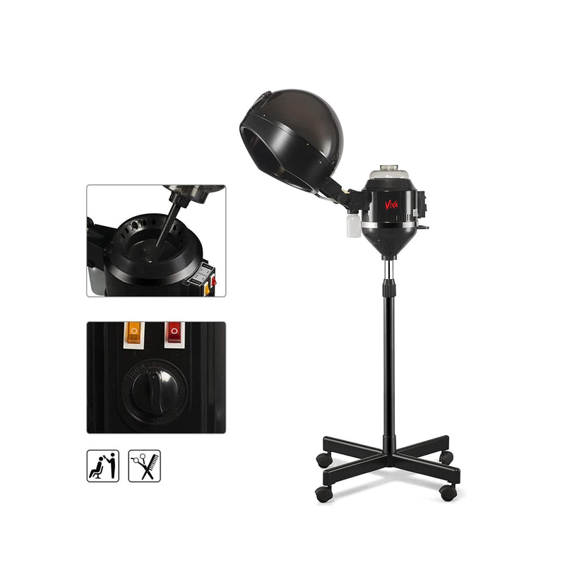 2 in 1 Hair Facial Steamer Machine Black MS Viva Professional 1002A- hair steamer- facial steamer- steamer-salon equipment-salon- spa-al basel- Dubai