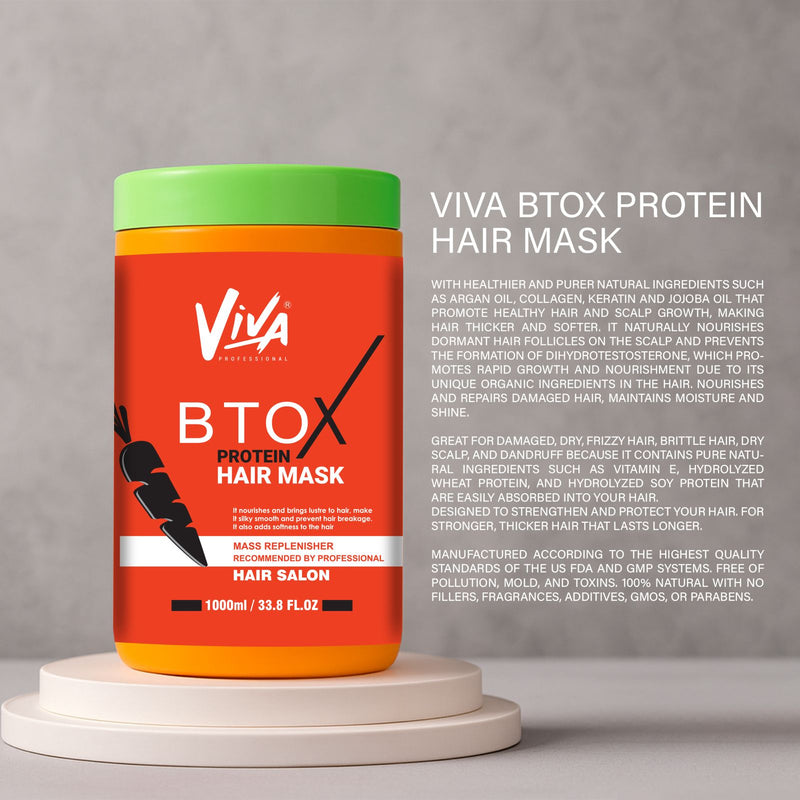 Btox Protein Hair Mask 1000ml Viva Professional – Smooth, Repair & Protect - Btox protein hair mask - professional protein hair mask - Al Basel Cosmetics