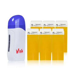 Body Hair Removal Waxing Kit with Depilatory Wax Heater Machine & Honey Wax Tube Viva Professional-wax kit- skin care- salon- spa- home care- body waxing kit- al basel- Dubai