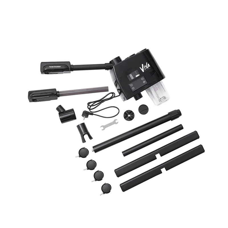 Viva Professional Black Hot and Cold Face Steamer Featuring Dual Pipe Design for Salon and Spa Use - facial steamer - hot and cold steamer - facial steamer Saudi Arabia - Salon equipments Oman - Al Basel Cosmetics - UAE