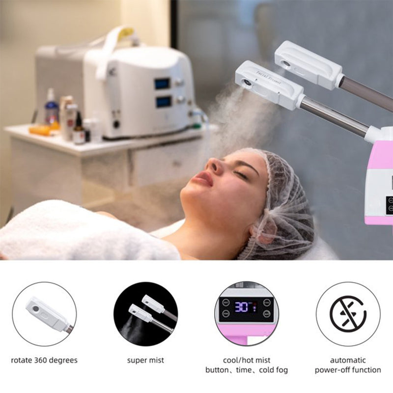 Viva Professional Pink Hot and Cold Face Steamer Featuring Dual Pipe Design for Salon & Spa - Facial Steamer Saudi Arabia - Facial Steamer Oman - facial steamer for salon - Al Basel Cosmetics - UAE