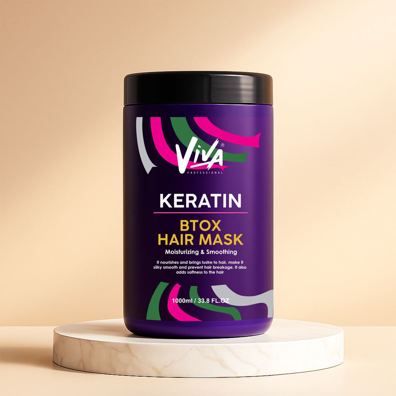 Keratin Btox Hair Mask 1000ml Viva Professional – Intense Repair & Frizz Control - professional keratin hair mask - Al Basel Cosmetics - UAE - Hair mask in Saudi Arabia