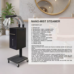 Black Nano Mist Ozone Hair Steamer – Professional Salon & Spa Use - Nano mist steamer - Hair steamer - Al Basel Cosmetics - UAE