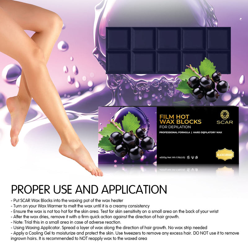 Silicone Wax Warmer Set – Black Currant Film Wax and Spatulas Included for Effortless Hair Removal
