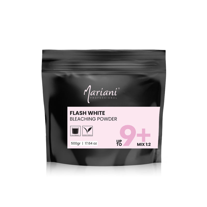 Mariani Professional Flash White Bleaching Powder 500g 9+ level lift hair bleach pack - Bleaching powder for hair - Salon hair bleaching powder - Professional hair bleaching powder - Al Basel Cosmetics - UAE