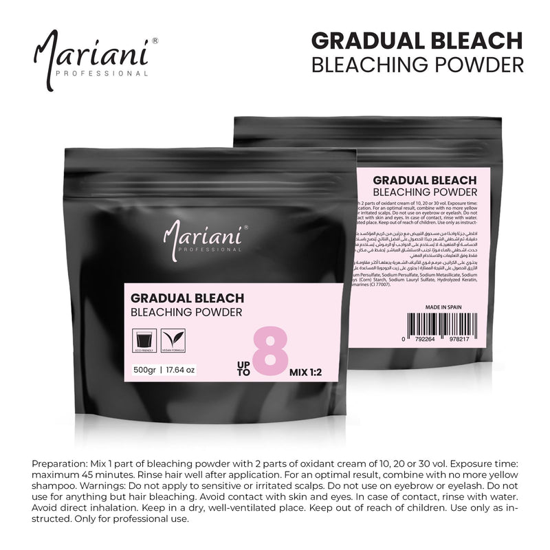 Mariani Professional Gradual Bleaching Powder 500g – Controlled Lift Hair Bleach (8 Levels)