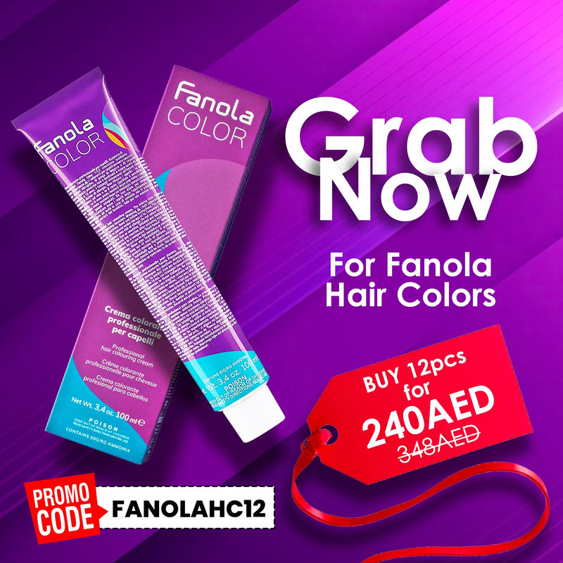 Fanola hair color- offer - hair care- hair color- fanola UAE- promo code- Al Basel cosmetics- Dubai