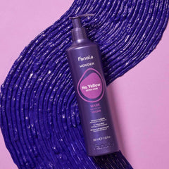 Fanola Wonder No Yellow Extra Care Mask 350ml – Vegan hair mask for blonde, grey, and bleached hair, neutralizes yellow tones and adds shine - Al Basel Cosmetics