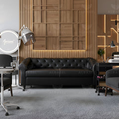 Salon Reception Waiting Sofa Black - Waiting sofa for office - Spa reception sofa - Al Basel Cosmetics - UAE