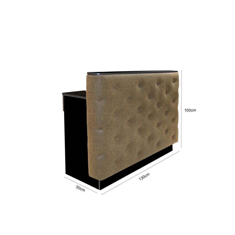 Reception Old Brown for office and salon - Salon reception counter - Al Basel Cosmetics - UAE