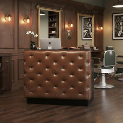 Reception Desk Shine brown High Quality - salon reception counter - Al Basel Cosmetics - UAE